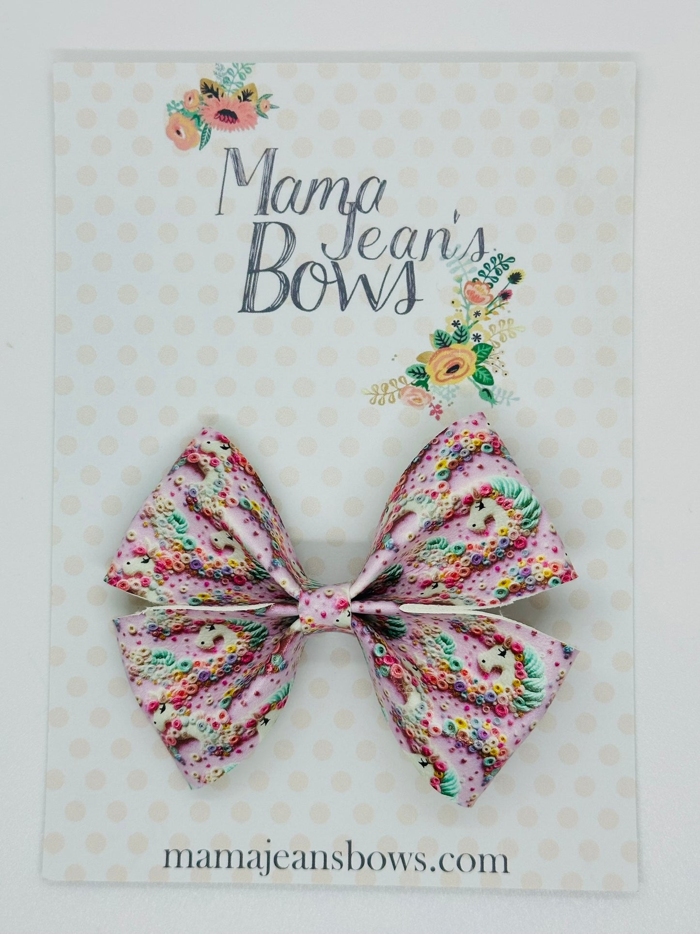 Embroidered Unicorns Taylor Hair Bow