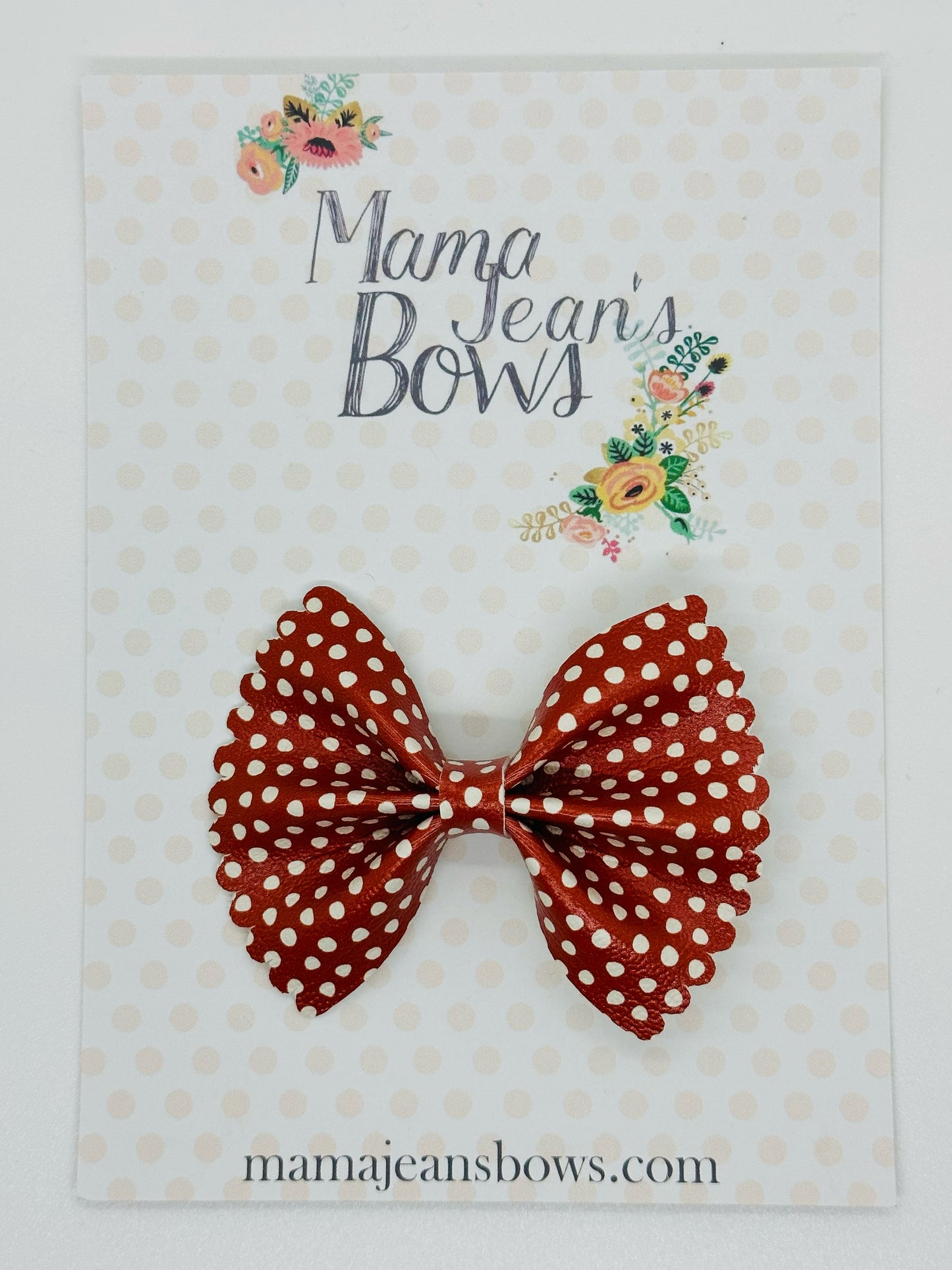 Red Harvest Dots Pinch Hair Bow