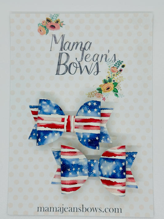 Watercolor Stars and Stripes Piggy Set