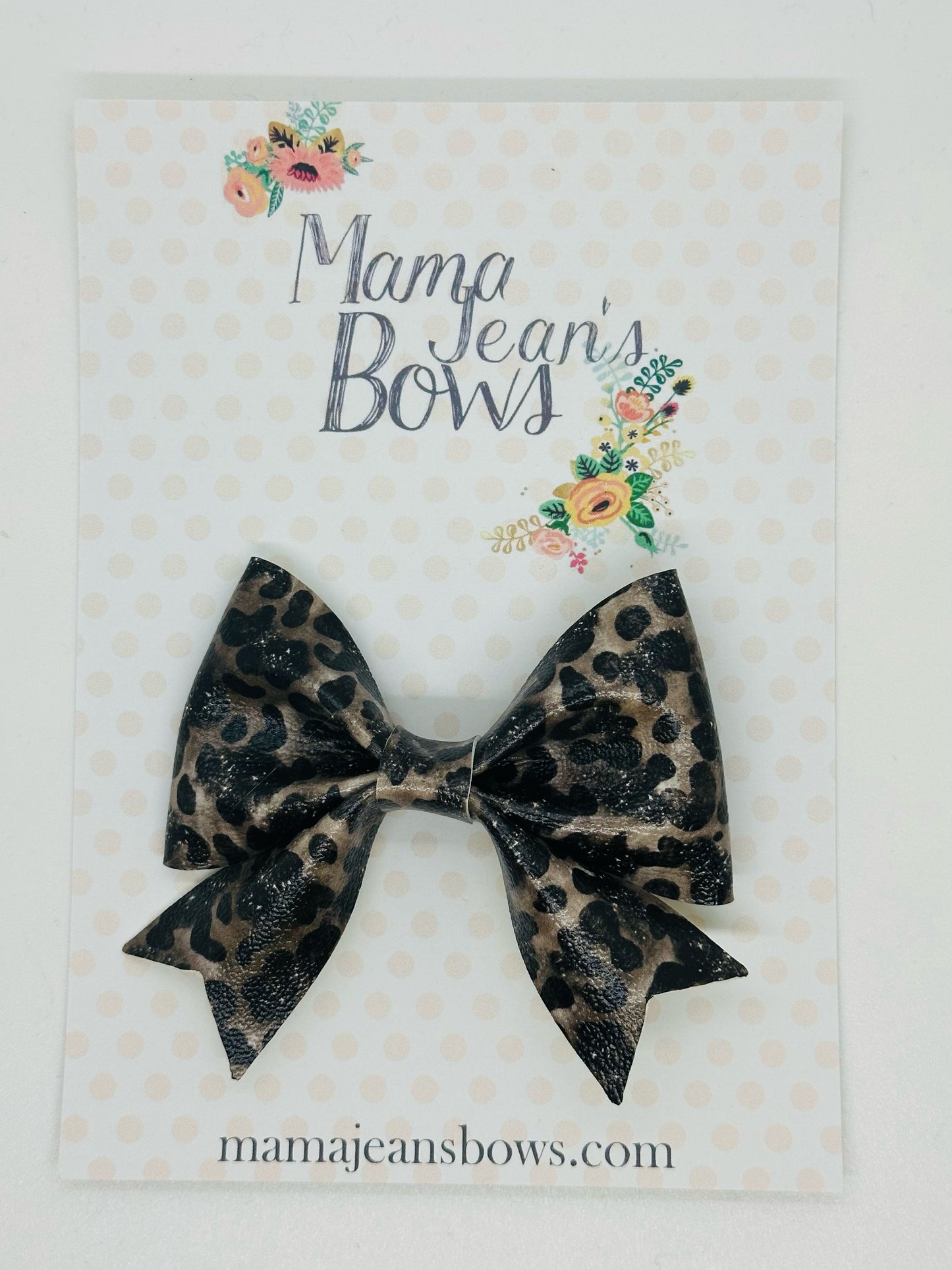 Black Glitter Leopard Carissa Hair Bow