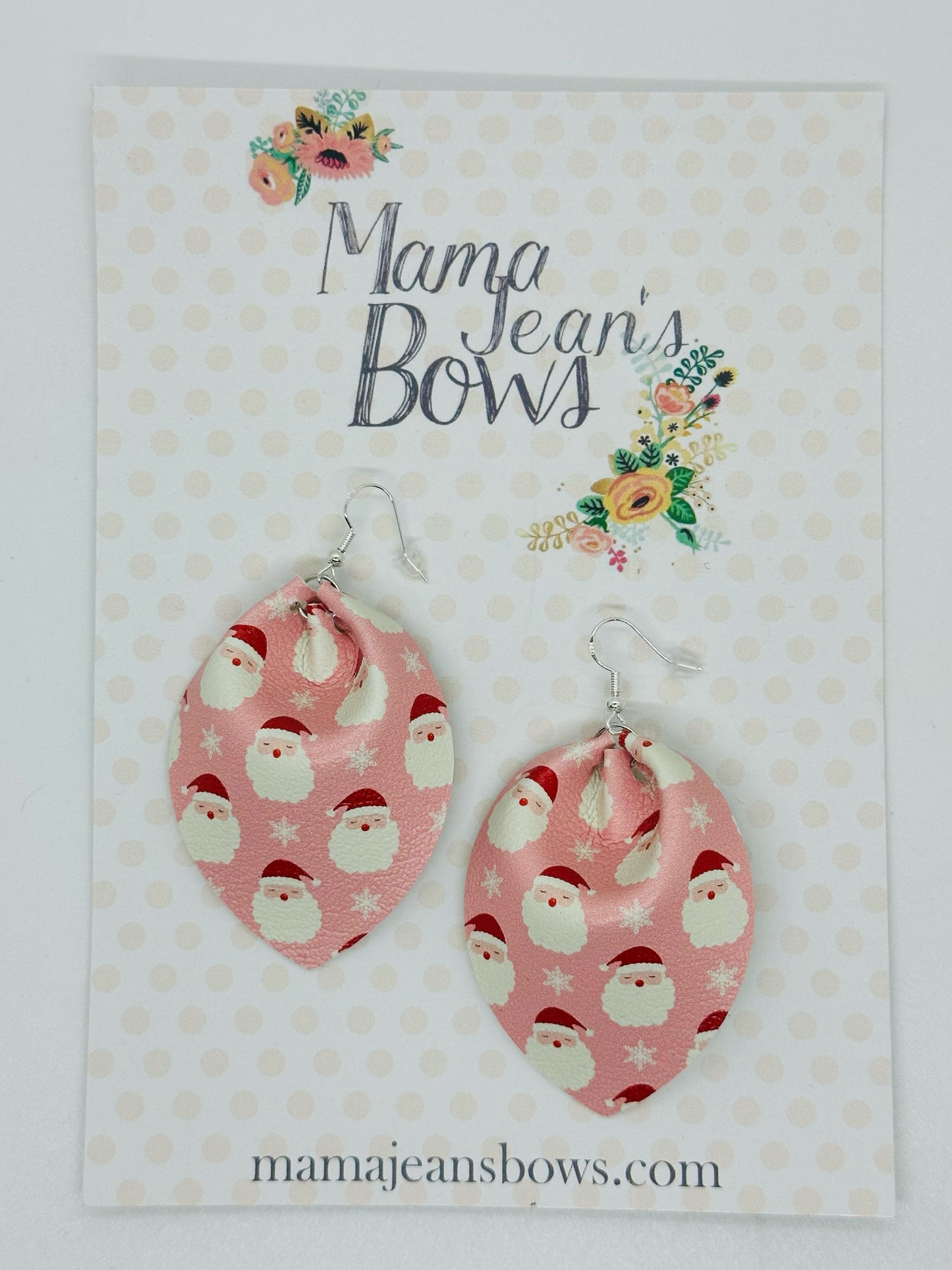 Pink Santa Earrings