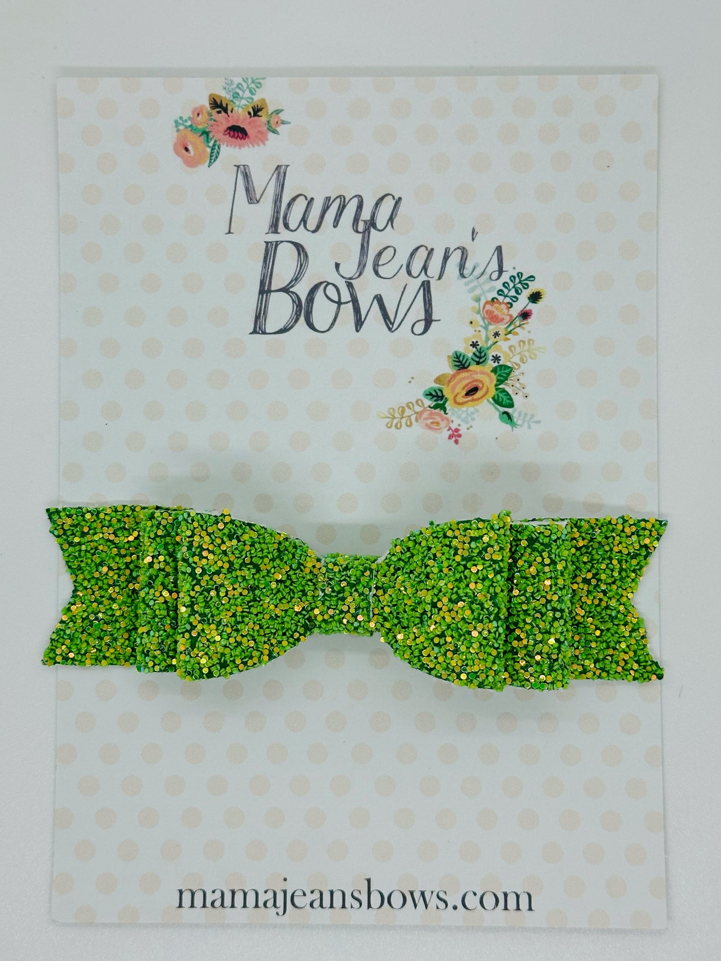 Green Glitter Gloria Hair Bow