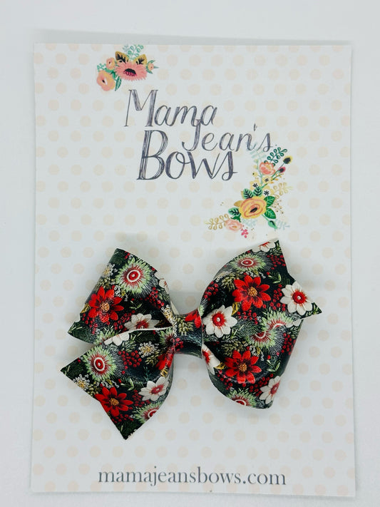 Christmas Floral Whitley Hair Bow