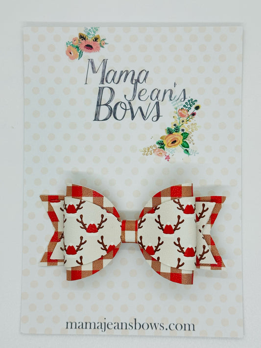 Red Reindeer Carolyn Hair Bow