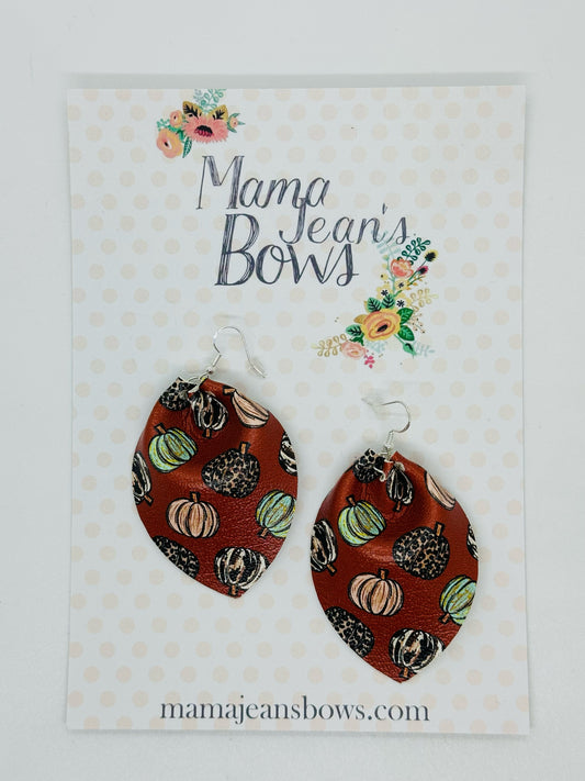 Western Patterned Pumpkins Earrings