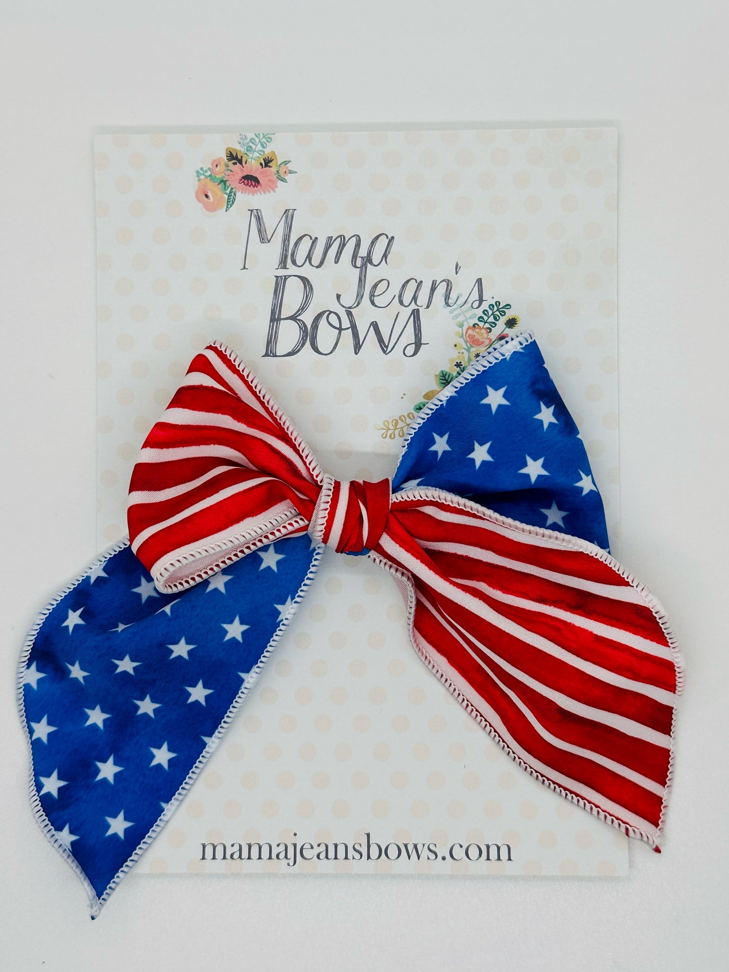 Stars and Stripes Hand Tied Hair Bow