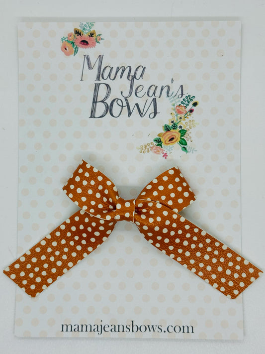 Orange Harvest Dots Lux Hair Bow