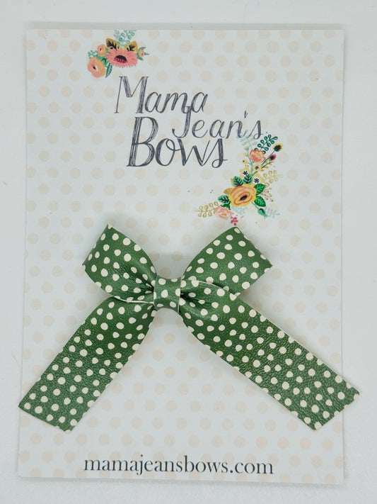 Green Harvest Dots Lux Hair Bow