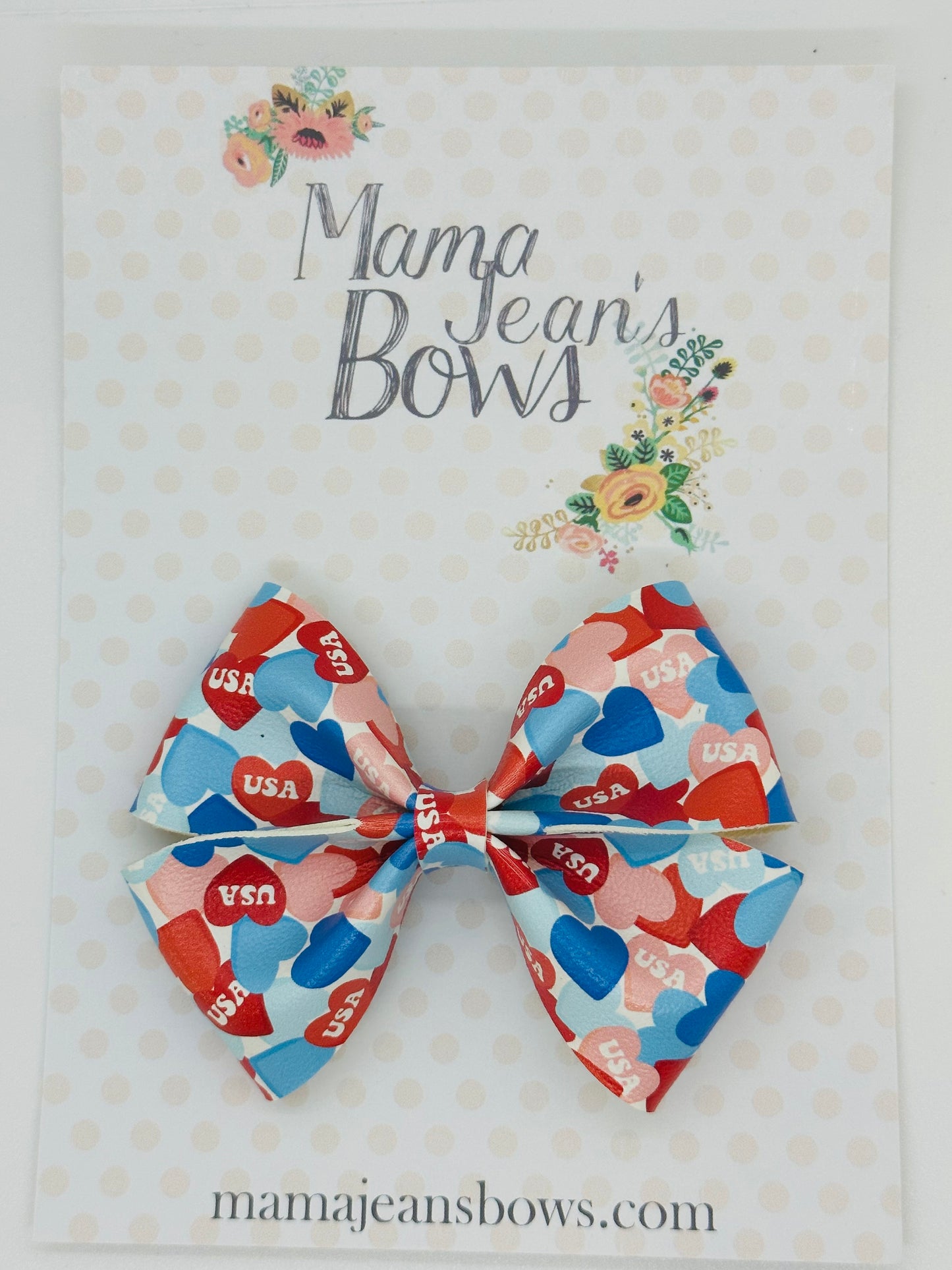 USA Hearts Taylor Hair Bow