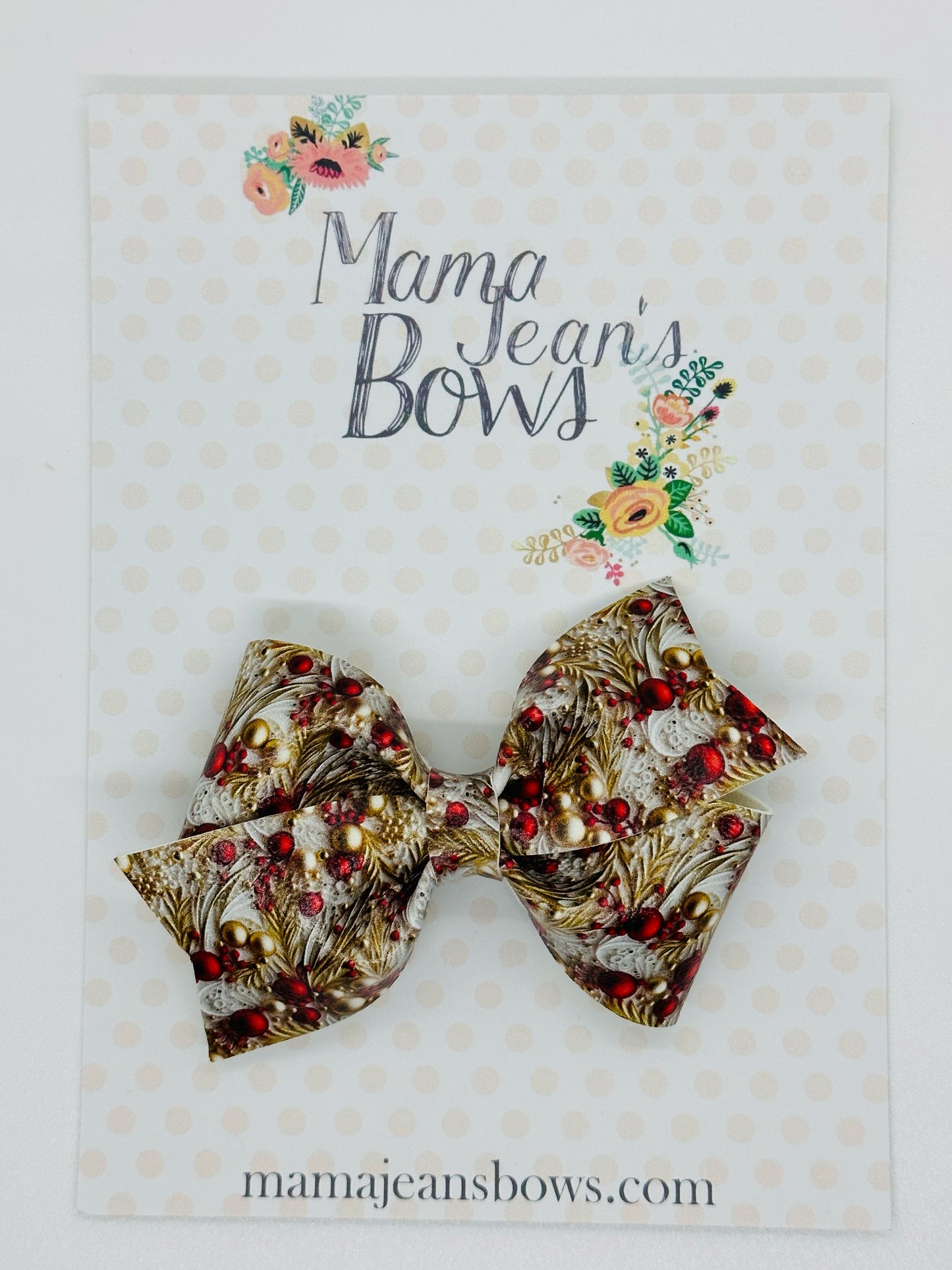 Red and Gold Quilling Whitley Hair Bow