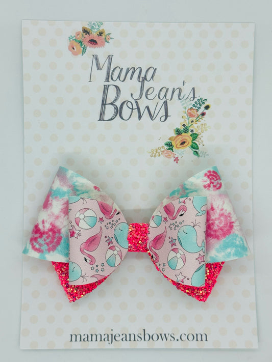 Flamingos and Whales Breann Hair Bow