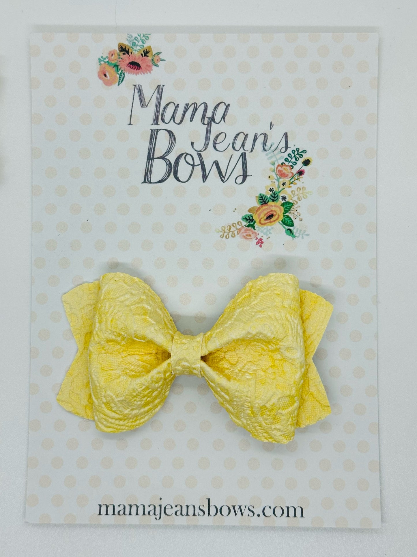 Yellow Pastel Butterlace LouAnn Hair Bow