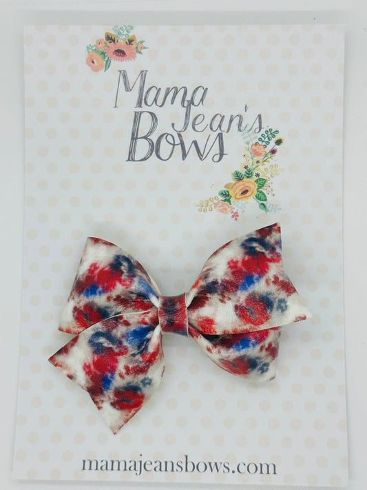 Patriotic Tie Dyed Whitley Hair Bow