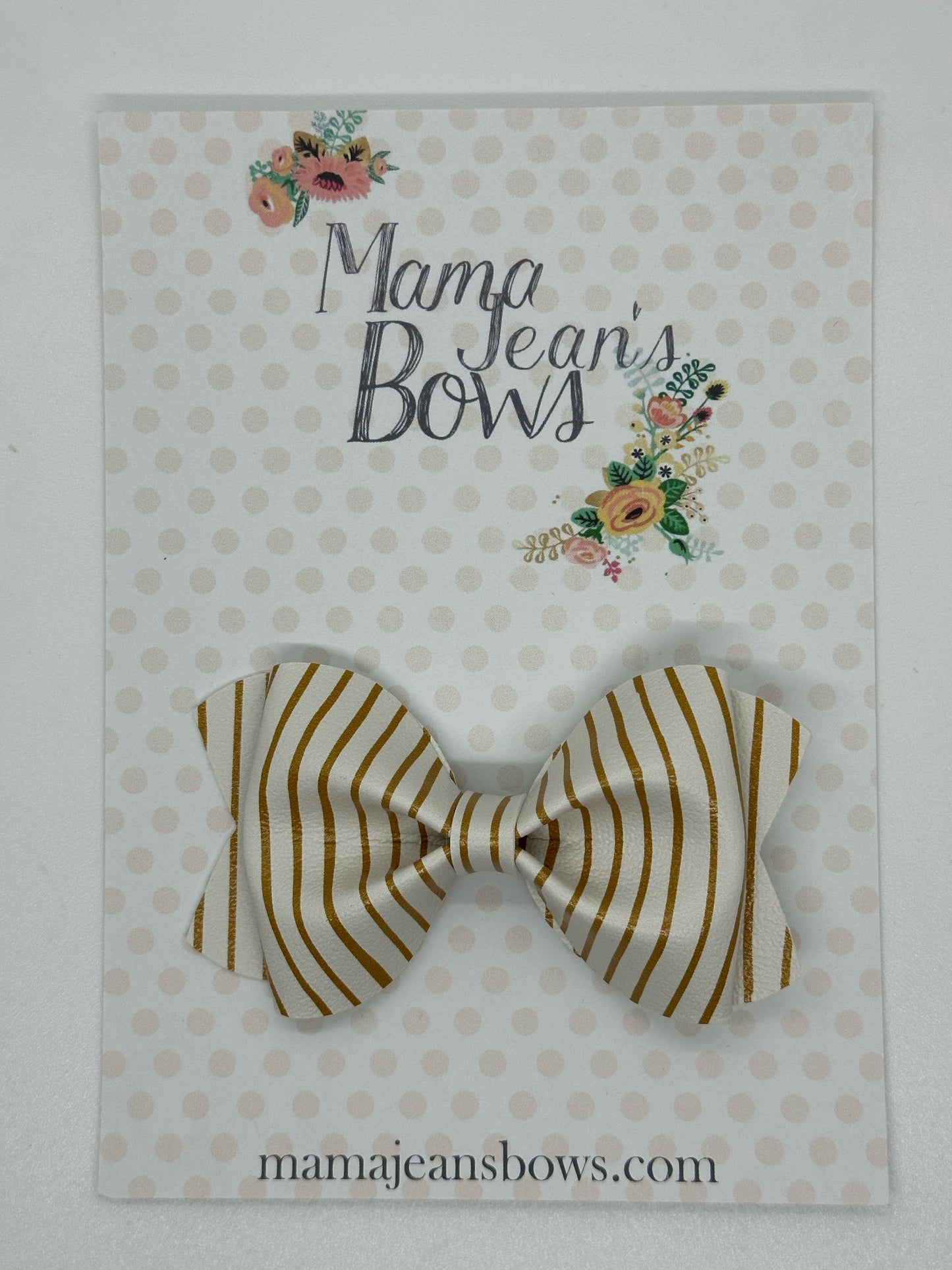 Gold Stripes LouAnn Hair Bow