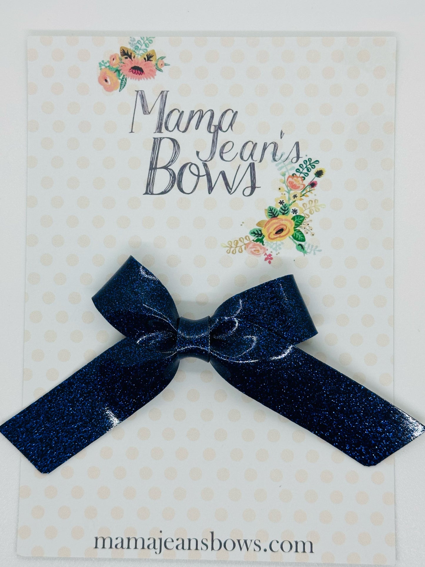 Glossy Blue Glitter Lux Hair Bow