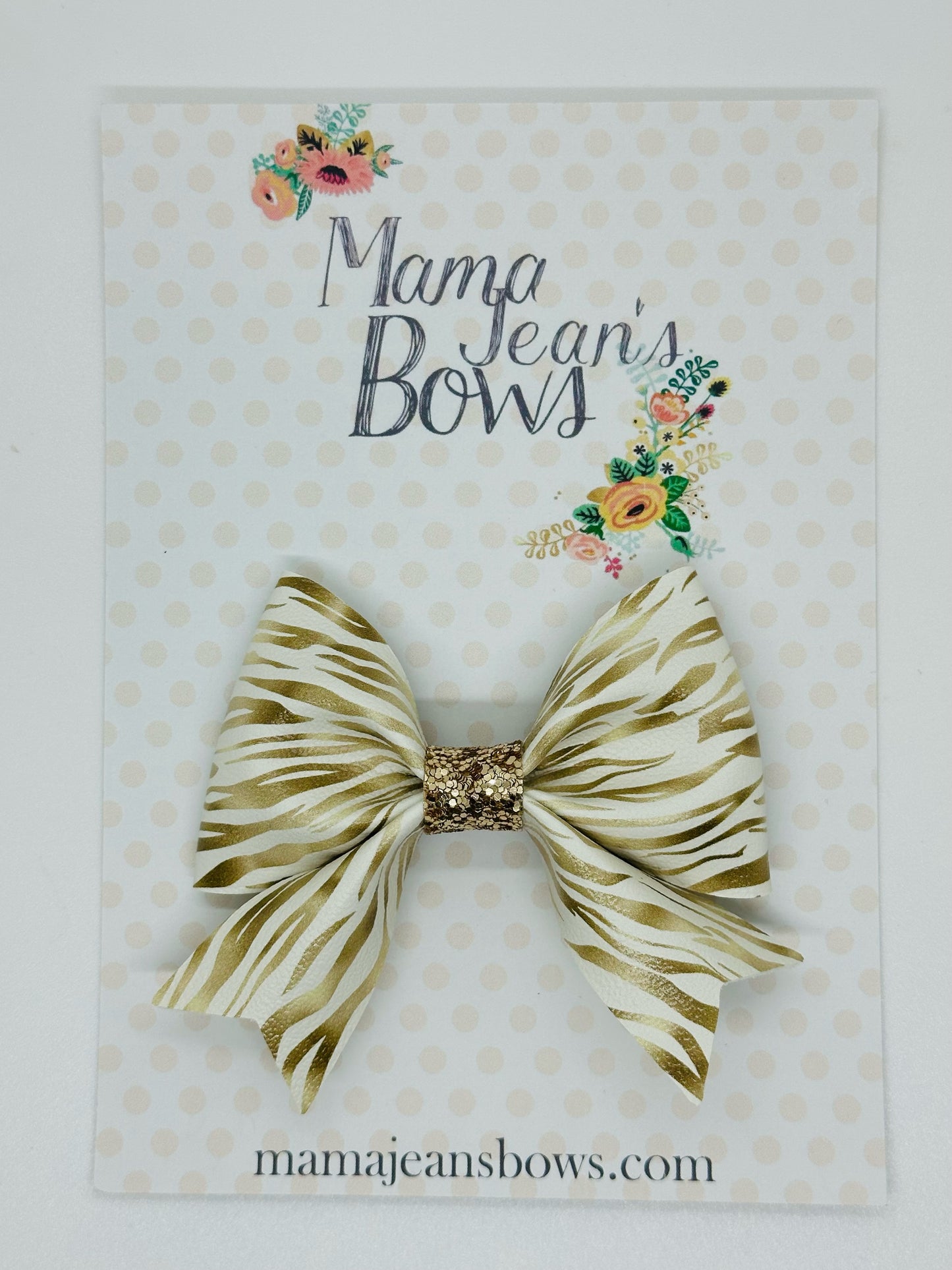 Gold White Tiger Carissa Hair Bow