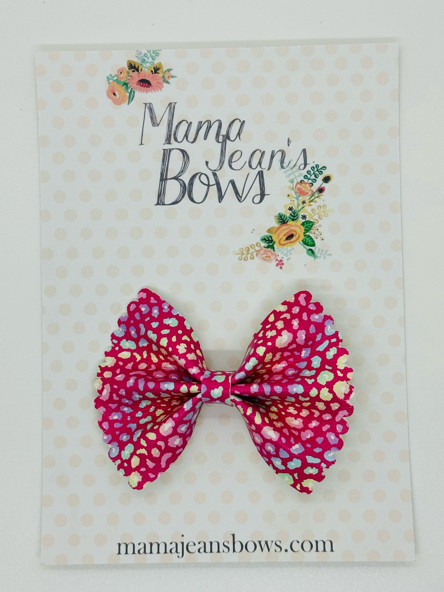 Hot Pink Leopard Pinch Hair Bow