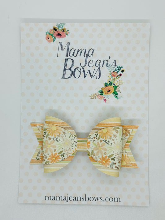 Pale Yellow Flowers Carolyn Hair Bow