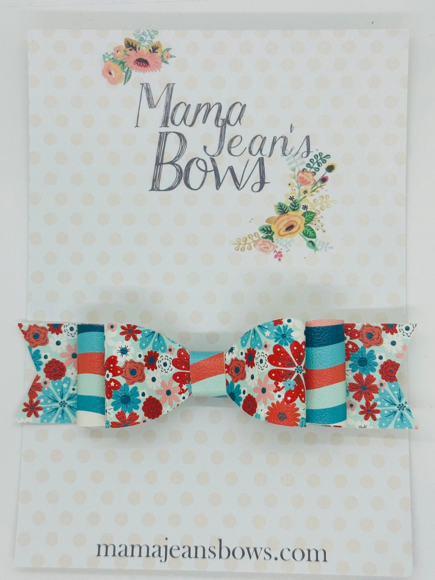 Groovy Flowers and Stripes Gloria Hair Bow