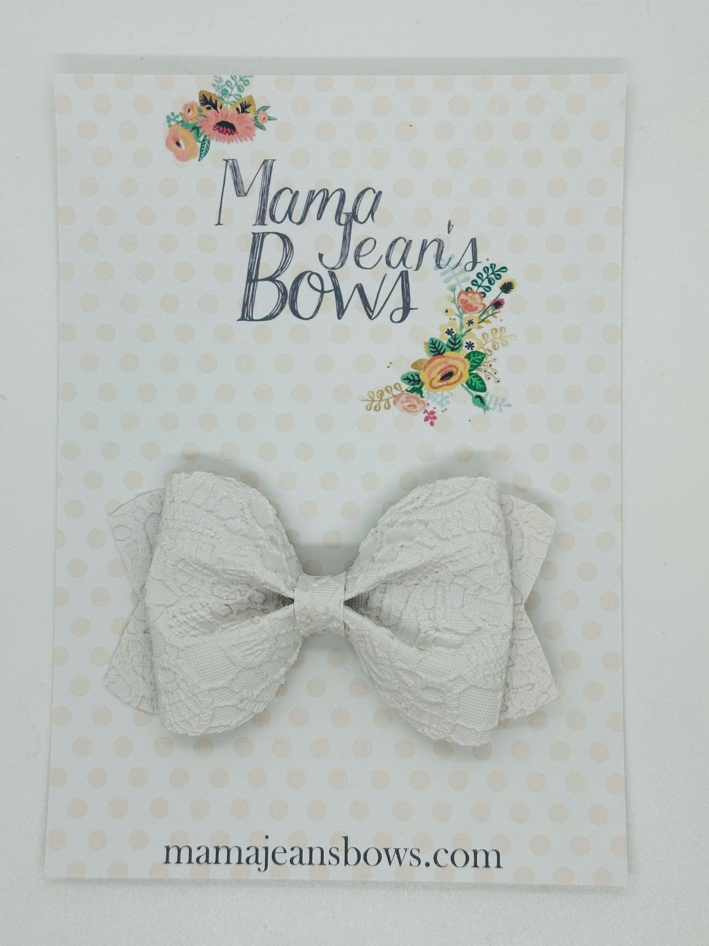 White Butterlace LouAnn Hair Bow