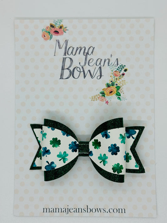 Watercolor Shamrocks Carolyn Hair Bow