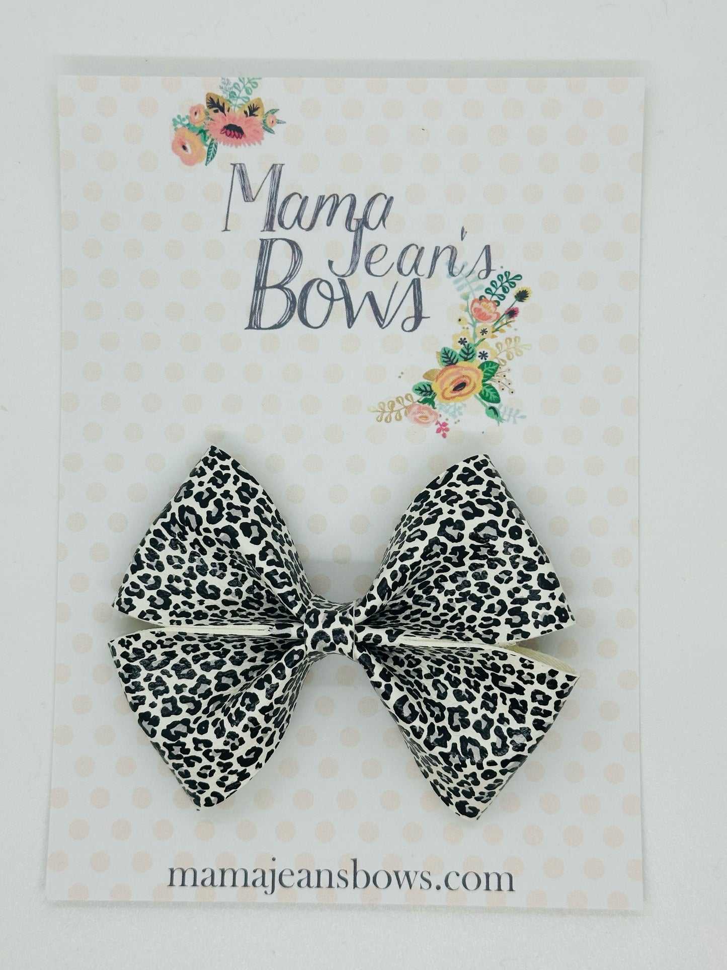 White Leopard Taylor Hair Bow