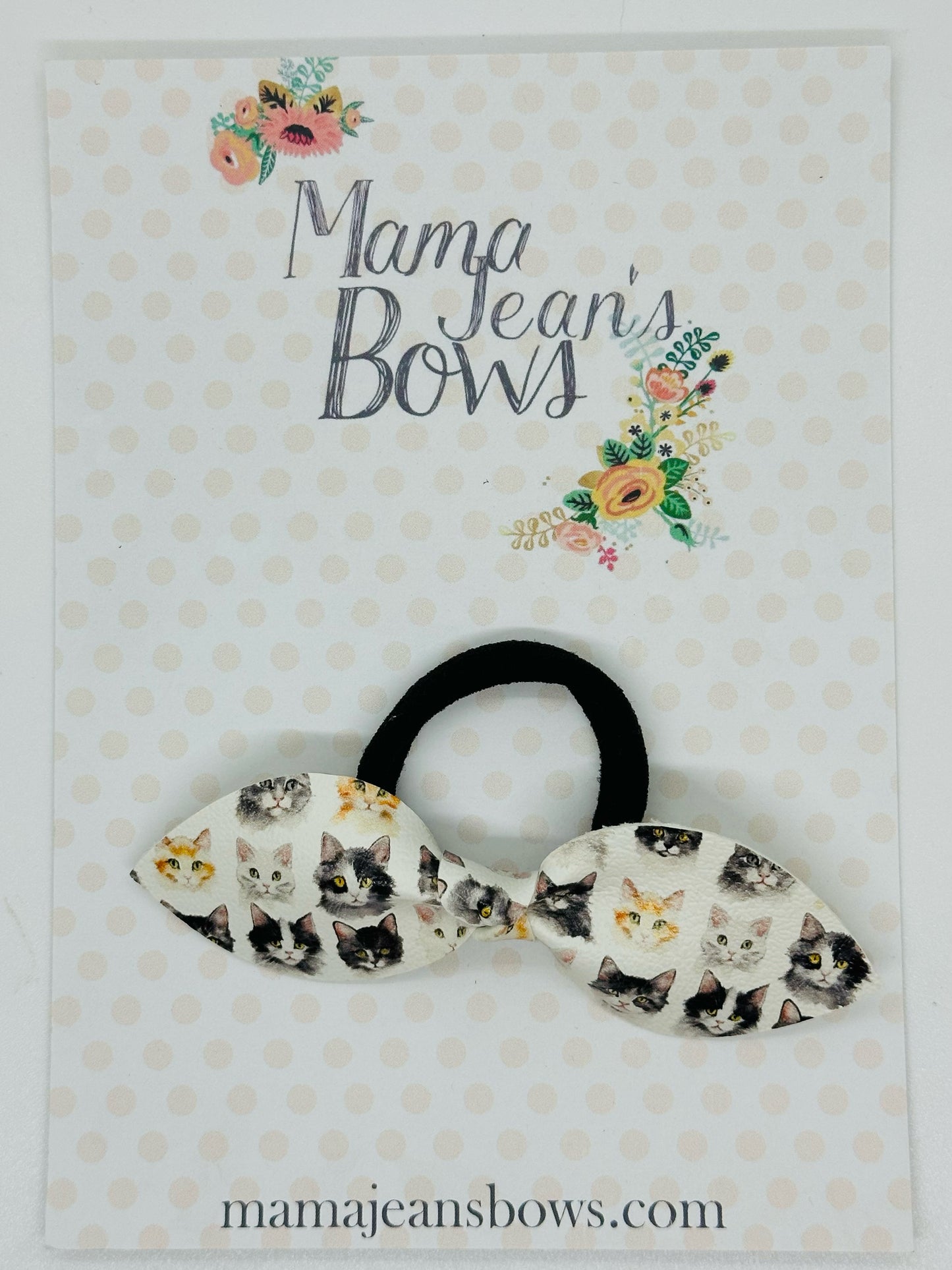 Watercolor Cats Knot Hair Bow