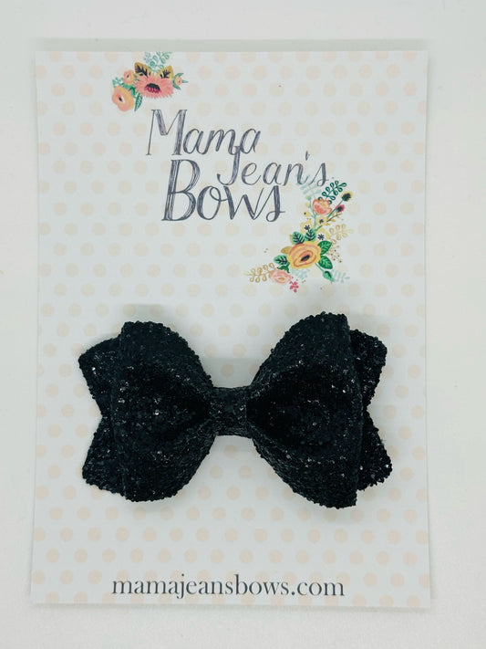 Black Glitter LouAnn Hair Bow