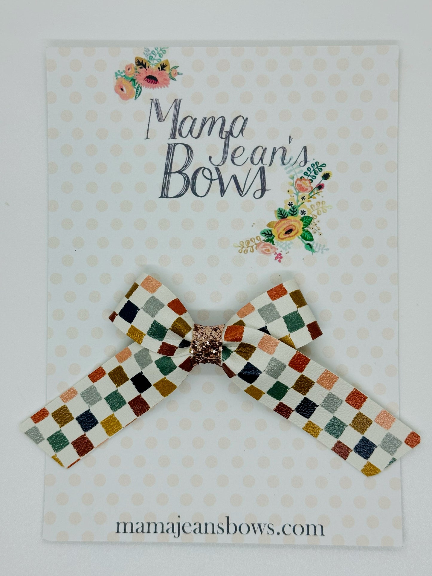 Boho Checkered Lux Hair Bow