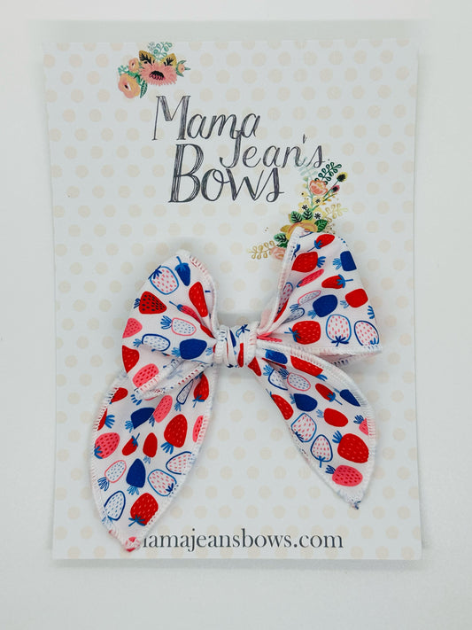 Strawberries Hand Tied Hair Bow