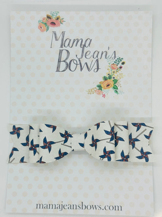 Patriotic Windmills Gloria Hair Bow