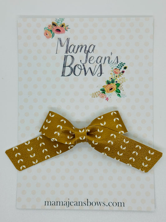 Mustard Dashes Lux Hair Bow