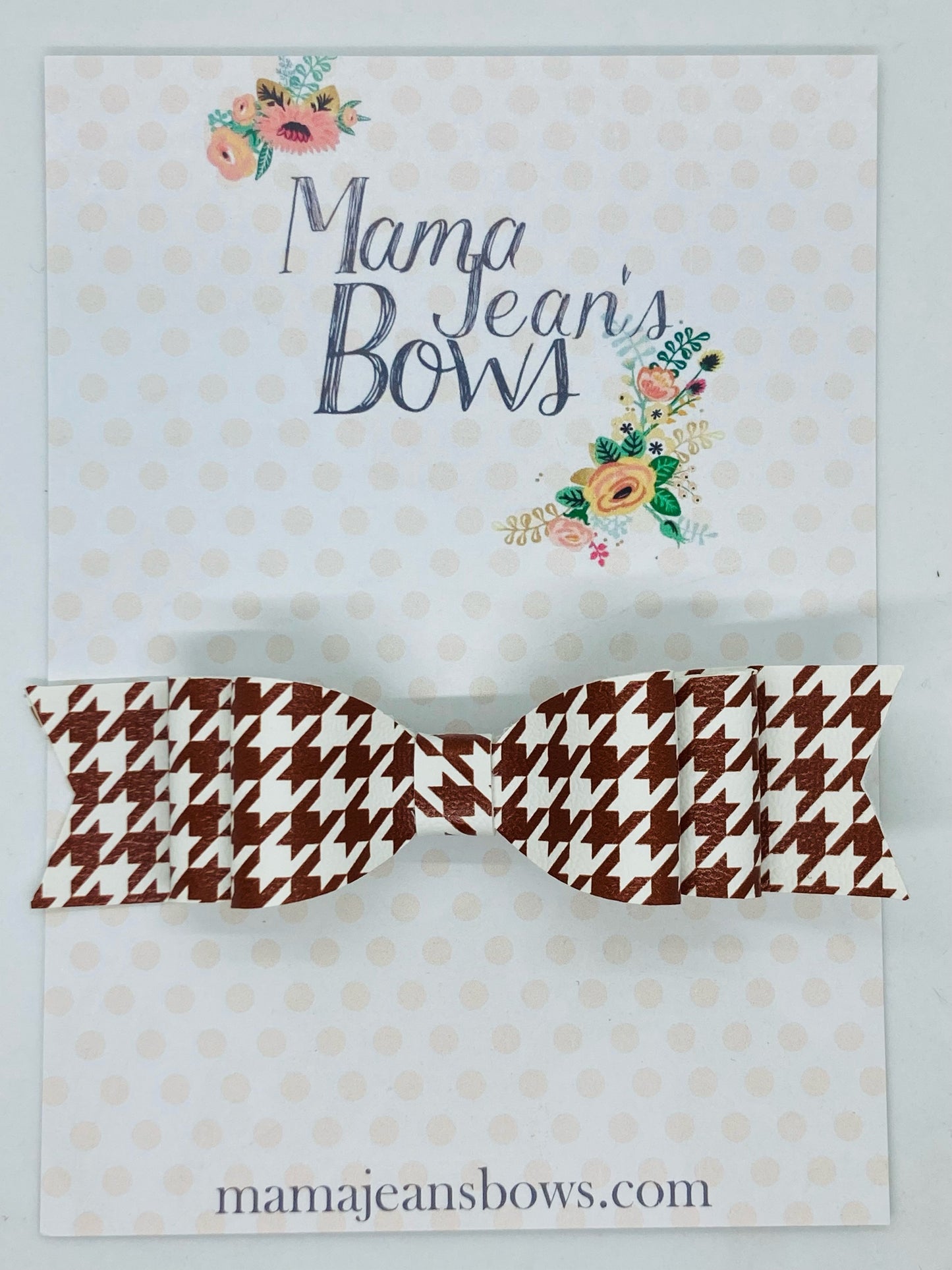 Brown Houndstooth Gloria Hair Bow