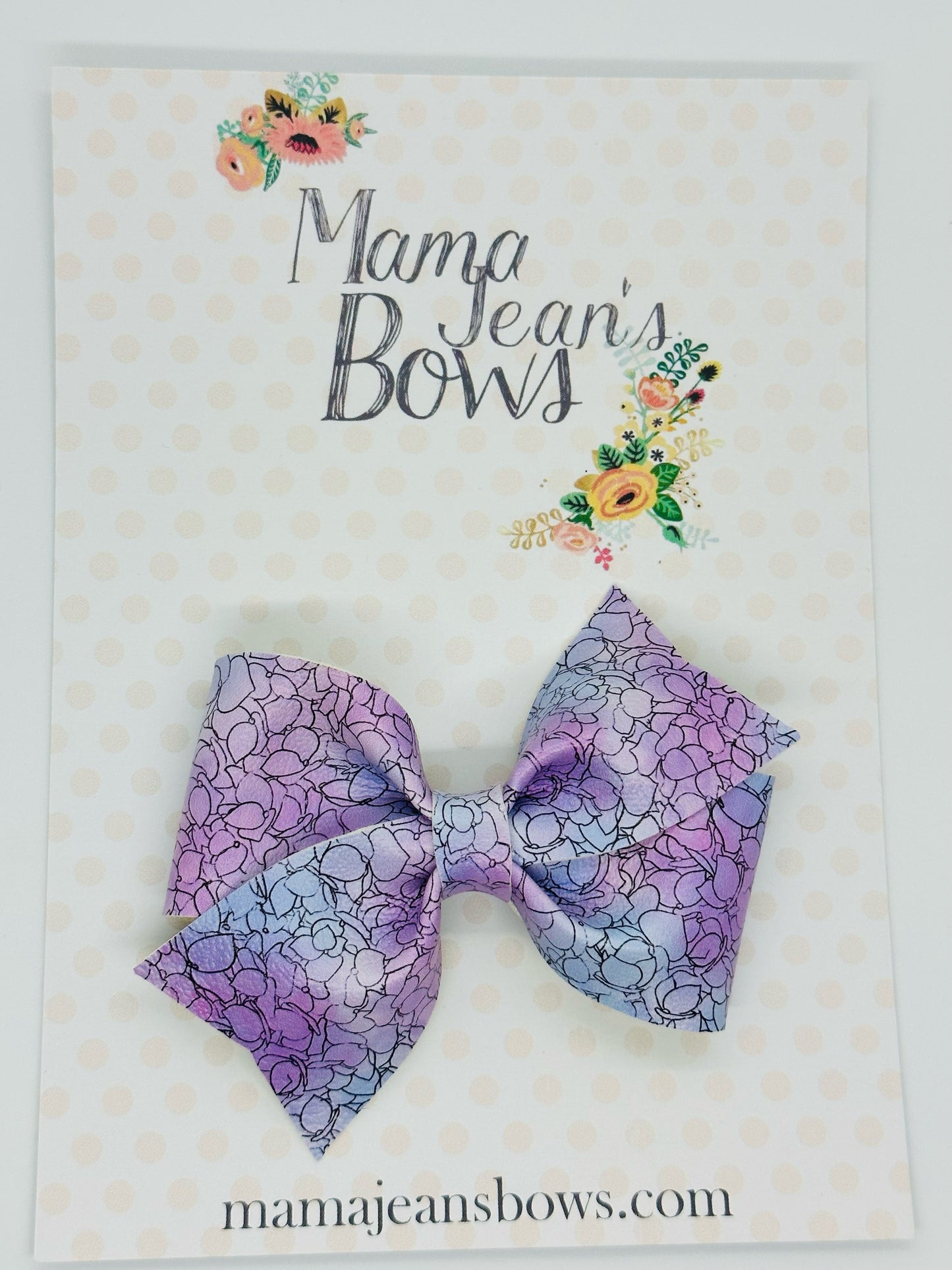 Purple Hydrangeas Whitley Hair Bow