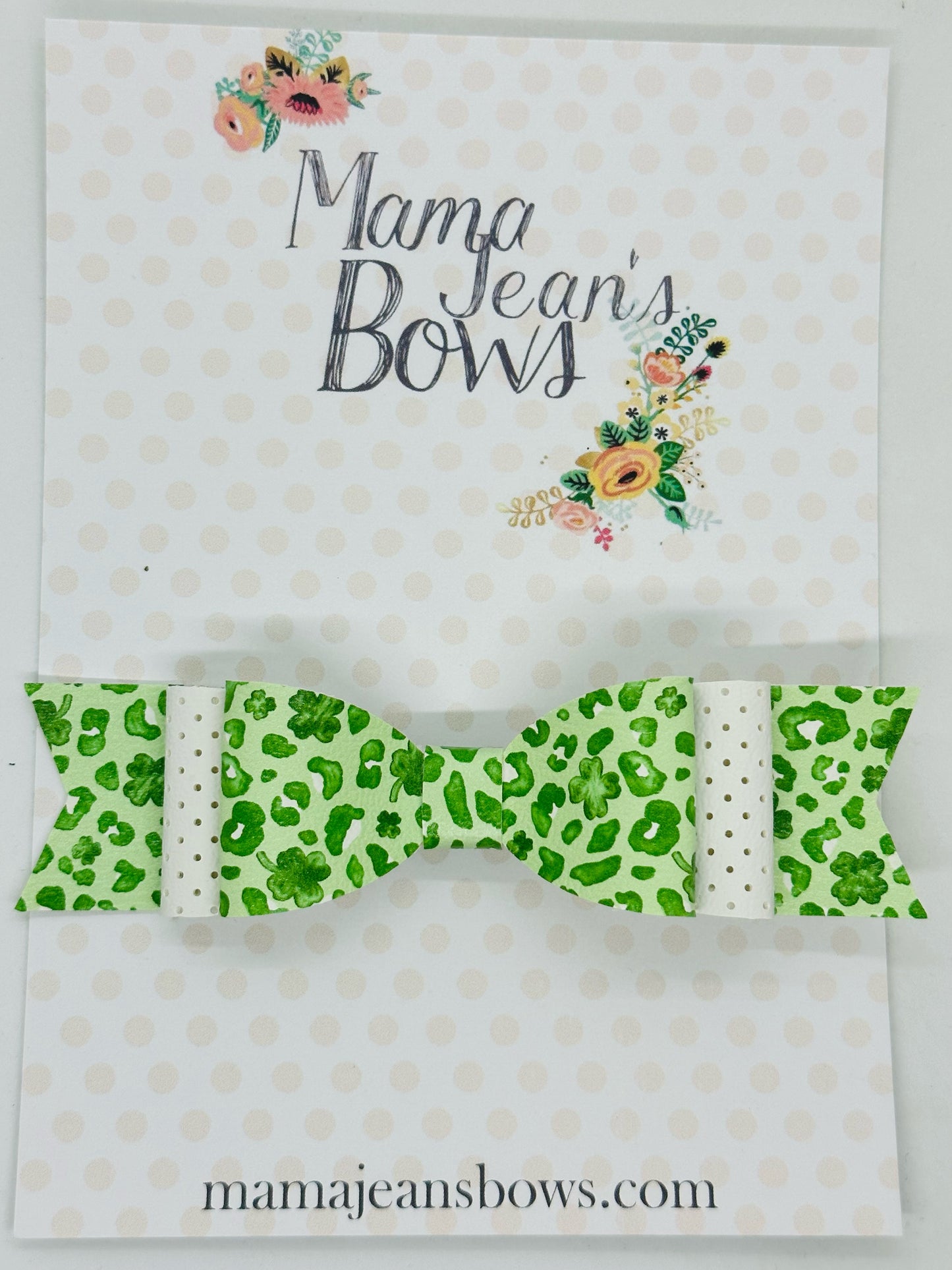 Four Leaf Leopard Gloria Hair Bow