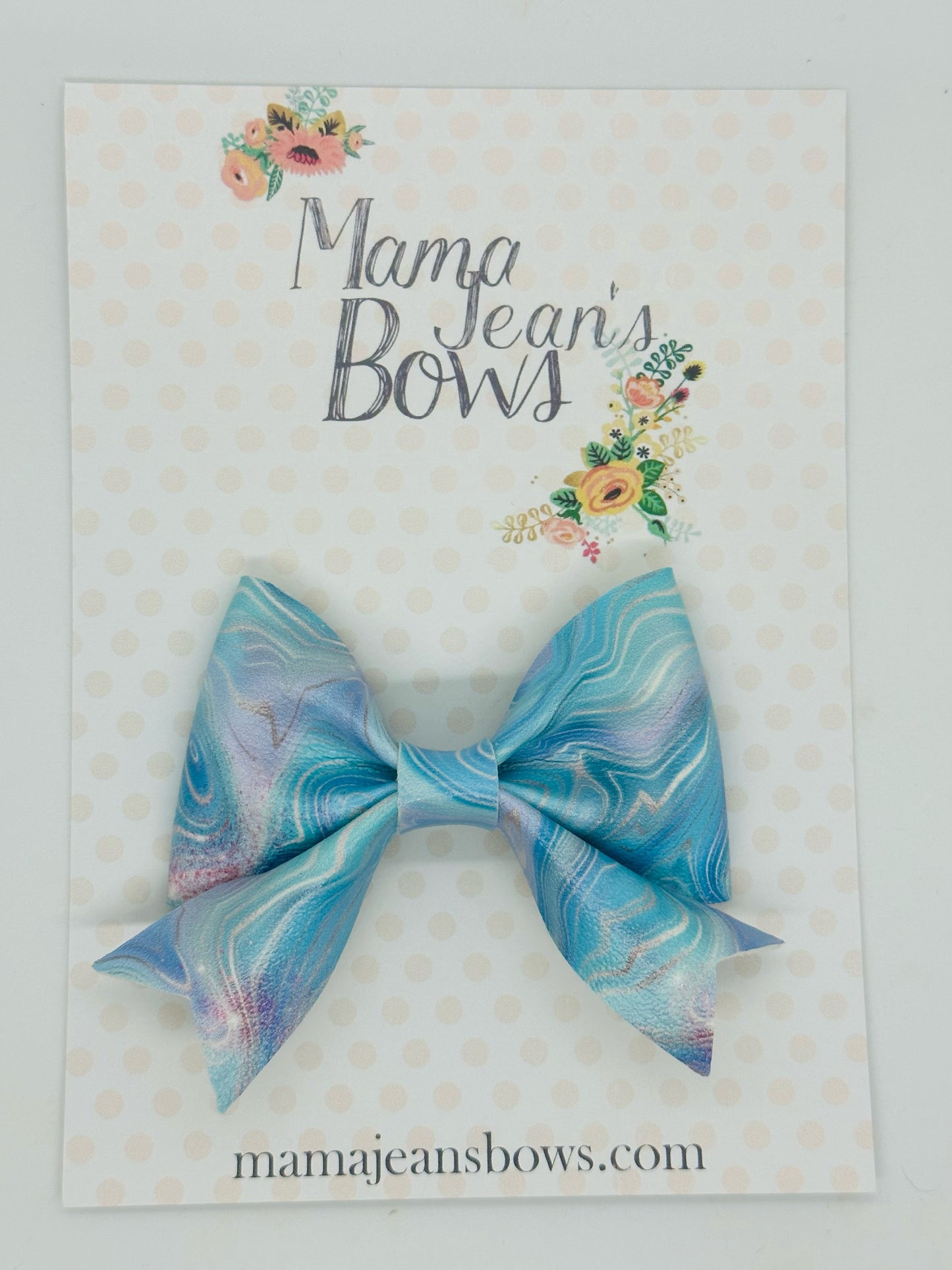 Teal Crystal Geode Carissa Hair Bow