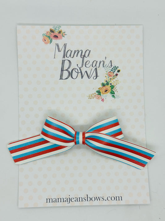 Patriotic Stripes Lux Hair Bow