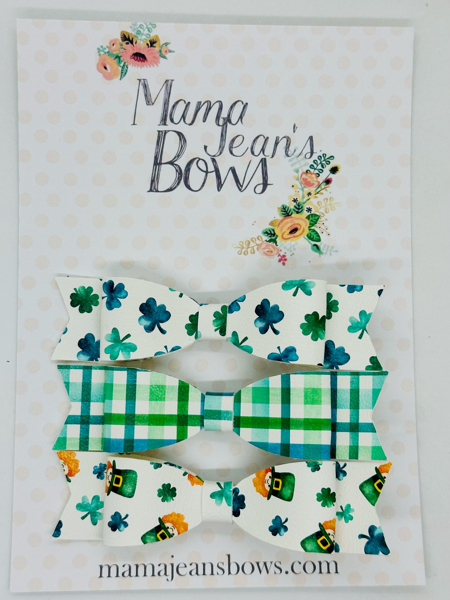 Leprechaun Skinny Hair Bow Set