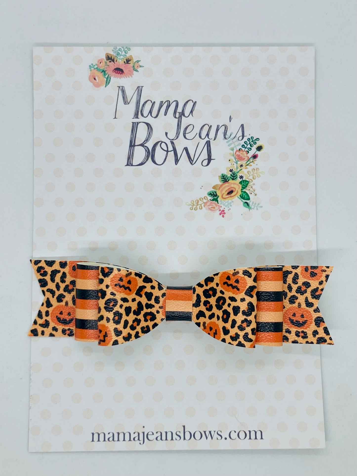 Orange Pumpkin Cheetah Gloria Hair Bow