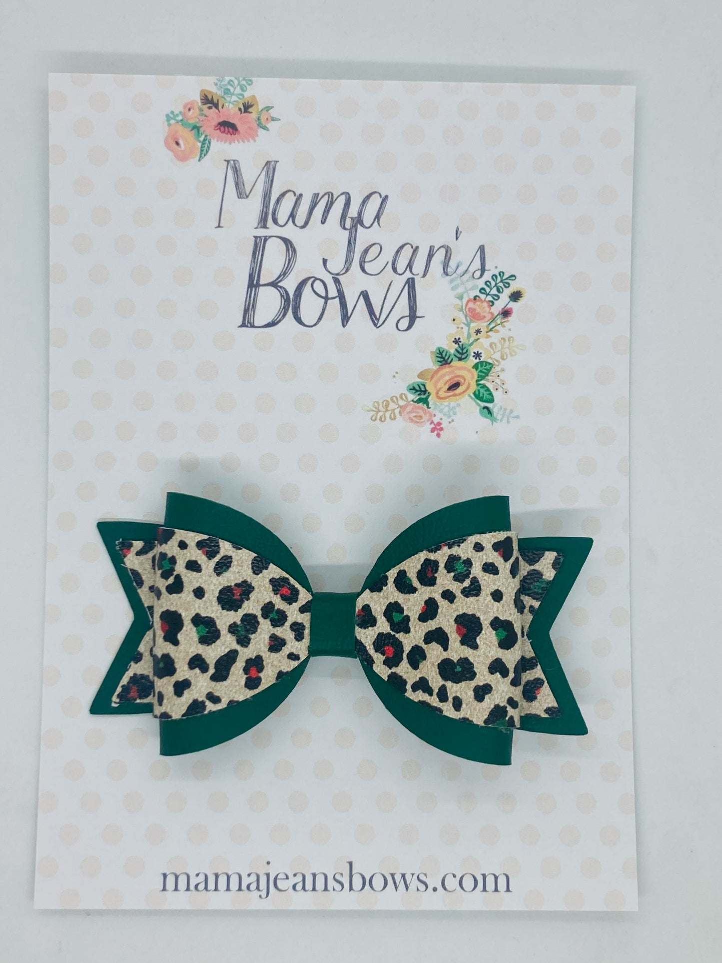 Christmas Leopard Carolyn Hair Bow