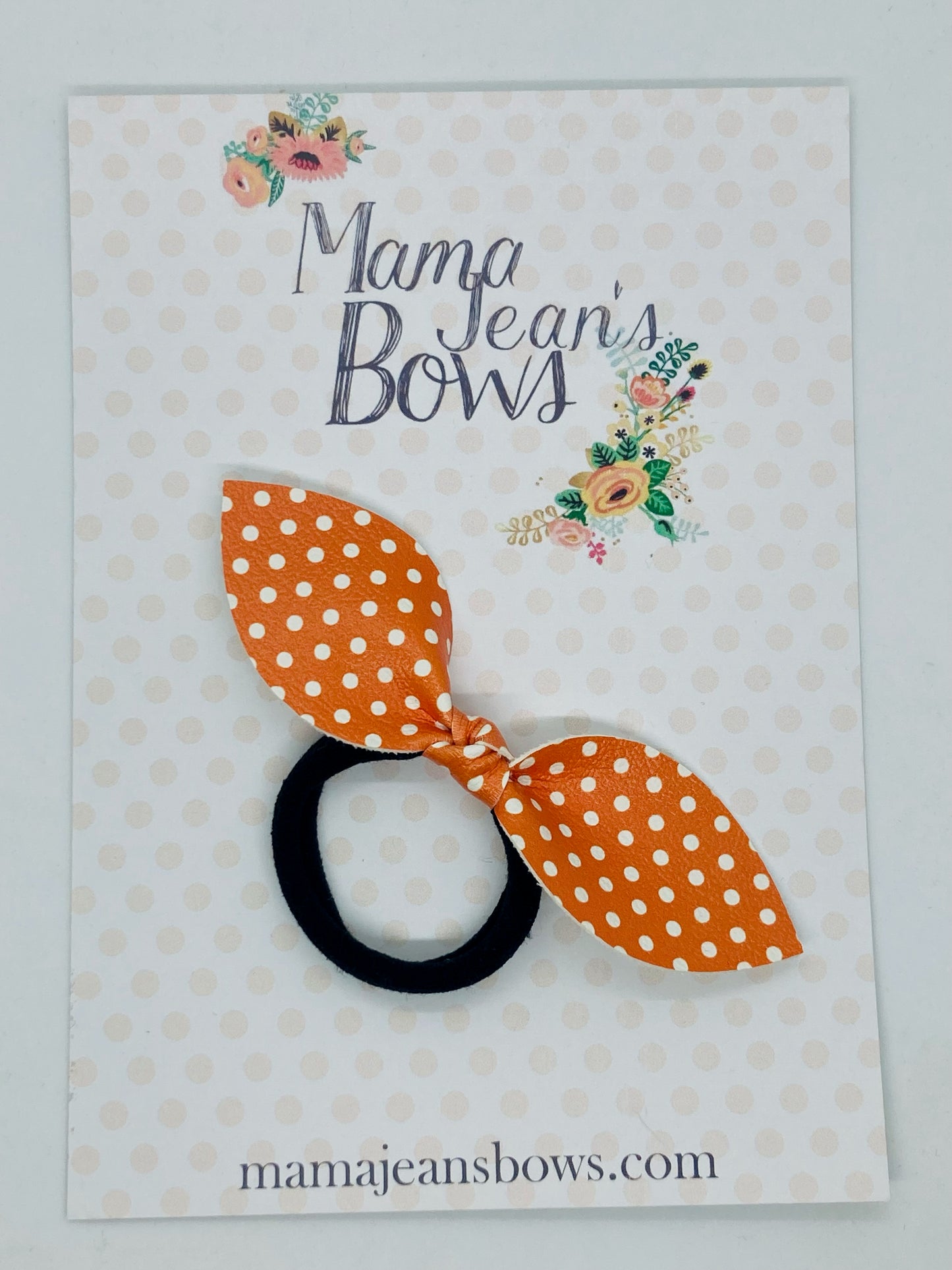 Orange Polka Dots Knot Hair Bow