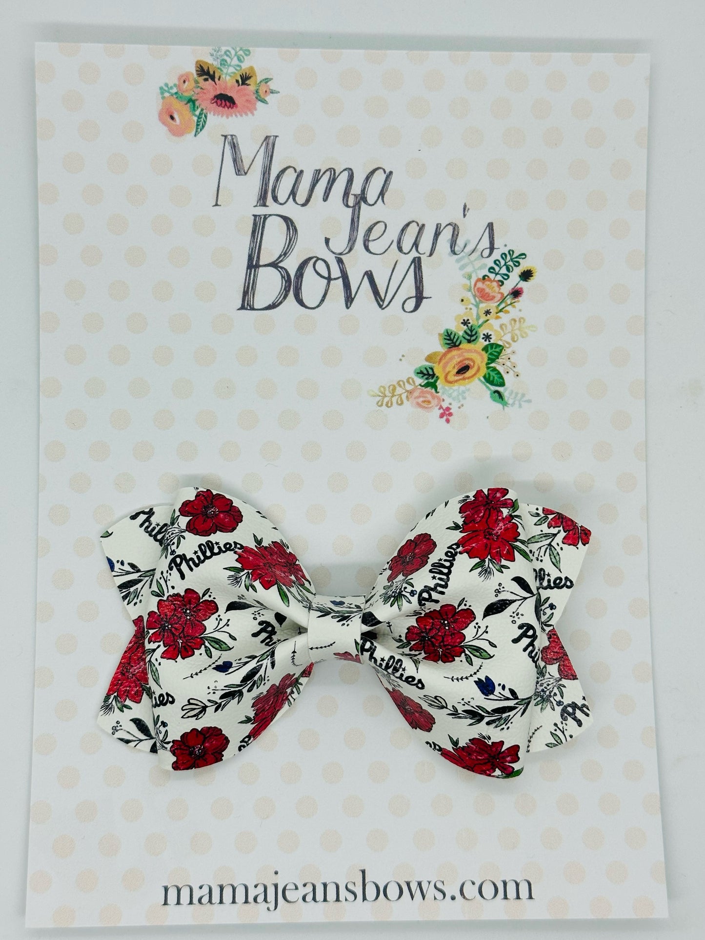 Phillies Floral LouAnn Hair Bow