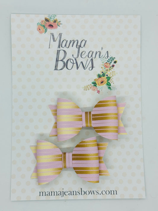 Pink Gold Pastel Stripes Piggy Set