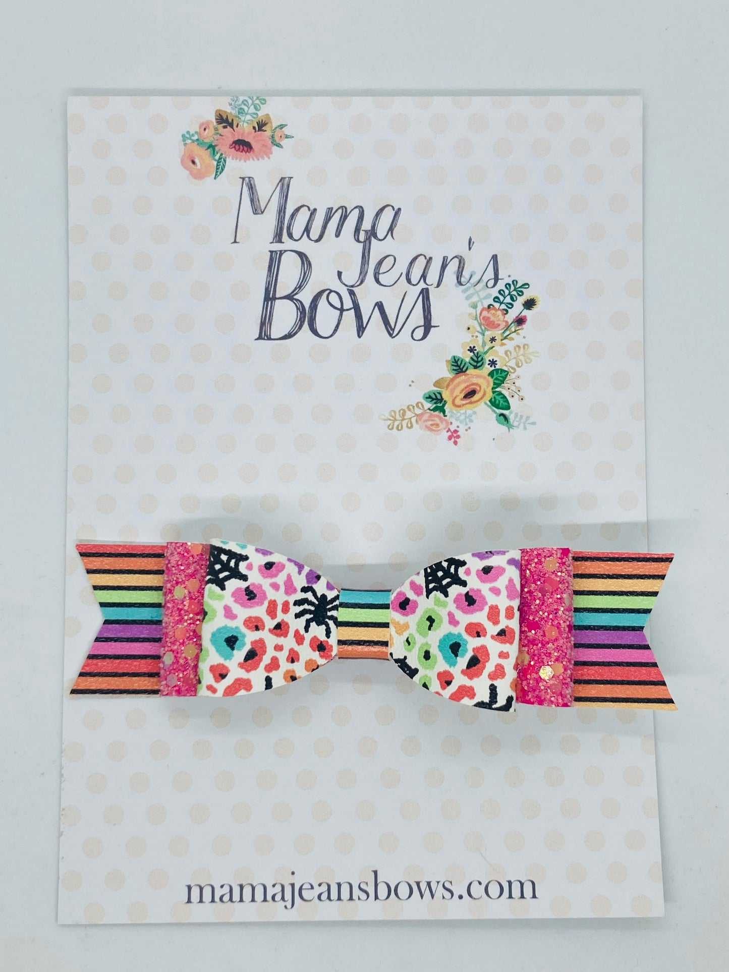 Rainbow Spider Cheetah Gloria Hair Bow