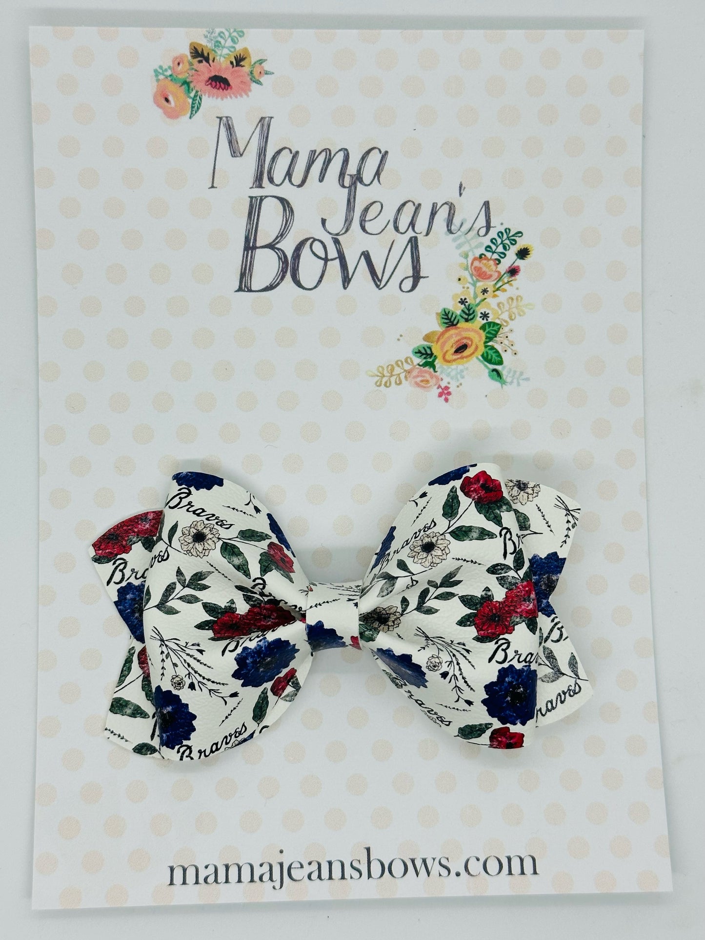 Braves Floral LouAnn Hair Bow