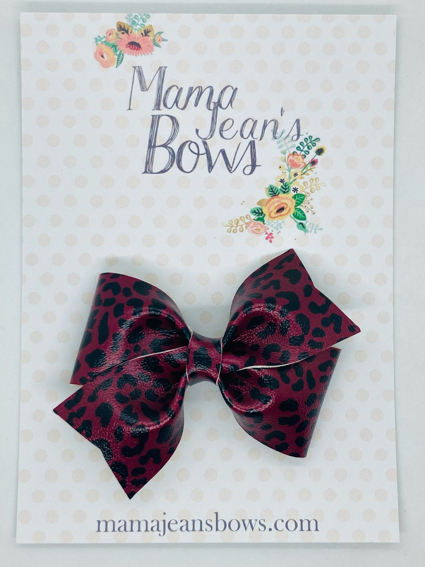 Burgandy Leopard Whitley Hair Bow