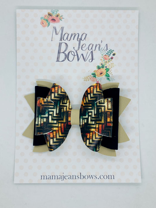 Rusted Farmhouse Maze Jade Hair Bow